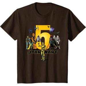 imageStar Wars Classic Characters Fifth Birthday 5 Years Old TShirtBrown