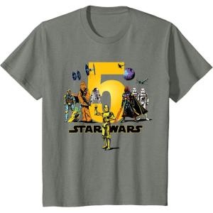 imageStar Wars Classic Characters Fifth Birthday 5 Years Old TShirtOlive Heather