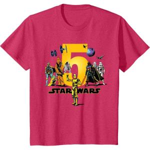 imageStar Wars Classic Characters Fifth Birthday 5 Years Old TShirtRed Heather