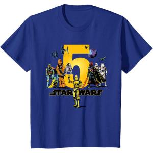 imageStar Wars Classic Characters Fifth Birthday 5 Years Old TShirtRoyal Blue