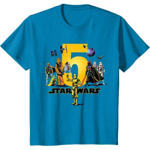 imageStar Wars Classic Characters Fifth Birthday 5 Years Old TShirtSapphire Blue