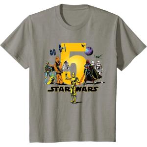imageStar Wars Classic Characters Fifth Birthday 5 Years Old TShirtSlate Grey