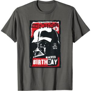 imageStar Wars Darth Vader There is No Escape Its My Birthday TShirtAsphalt Grey