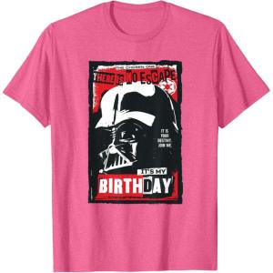 imageStar Wars Darth Vader There is No Escape Its My Birthday TShirtPink Heather