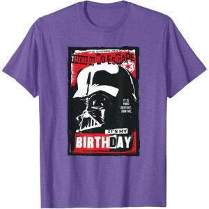 imageStar Wars Darth Vader There is No Escape Its My Birthday TShirtPurple Heather
