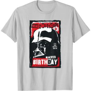 imageStar Wars Darth Vader There is No Escape Its My Birthday TShirtSilver Grey