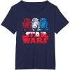 imageStar Wars R2D2 Droid  Logo in Red White ampamp Blue USA America TShirtNavy Blue