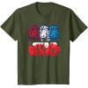 imageStar Wars R2D2 Droid  Logo in Red White ampamp Blue USA America TShirtOlive Green