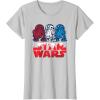 imageStar Wars R2D2 Droid  Logo in Red White ampamp Blue USA America TShirtSilver Grey