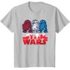 imageStar Wars R2D2 Droid  Logo in Red White ampamp Blue USA America TShirtSilver Grey