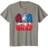 imageStar Wars R2D2 Droid  Logo in Red White ampamp Blue USA America TShirtSlate Grey