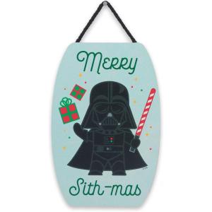 imageDisney Star Wars Merry Force Be With You Hanging Metal Sign  Fun Star Wars Christmas Decoration for HomeBlack