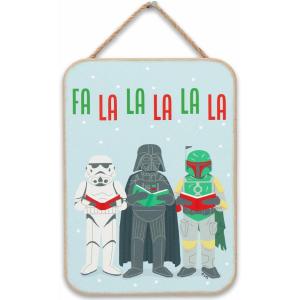 imageDisney Star Wars Merry Force Be With You Hanging Metal Sign  Fun Star Wars Christmas Decoration for HomeBlueGreen