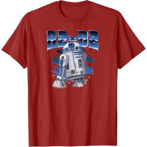 imageStar Wars  R2D2 Chrome Logo Style TShirtCranberry Red