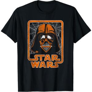 imageStar Wars Halloween Darth Vader Spiderweb Orange TShirtBlack