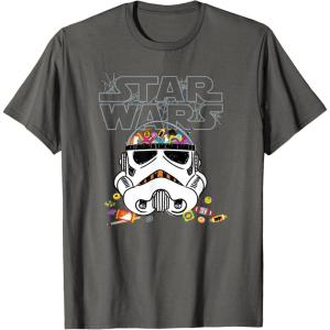 imageStar Wars Halloween Stormtrooper Candy Bucket Helmet TShirtAsphalt Grey