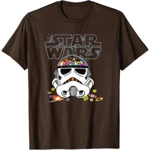 imageStar Wars Halloween Stormtrooper Candy Bucket Helmet TShirtBrown