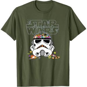 imageStar Wars Halloween Stormtrooper Candy Bucket Helmet TShirtOlive Green
