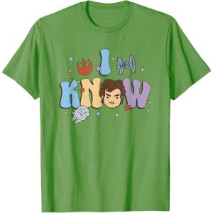 imageStar Wars I Know Han Solo Cartoon Icons Retro Logo TShirtGrass Green