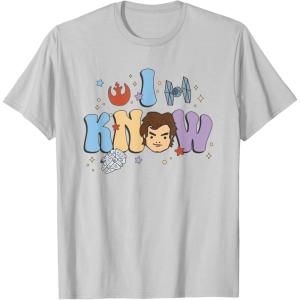 imageStar Wars I Know Han Solo Cartoon Icons Retro Logo TShirtSilver Grey