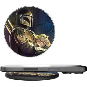 imageStar Wars The Mandalorian Grogu and Din Djarin Portrait 15Watt Wireless ChargerDin Djarin
