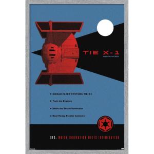 imageTrends International Star Wars Moving At Lightspeed  TIE X1 Wall Poster 34L x 224W Premium Unframed VersionGray Framed Version
