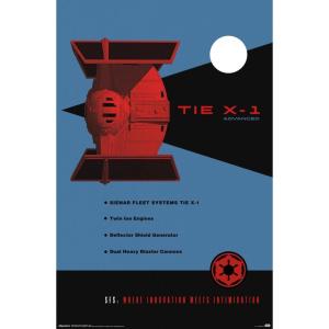 imageTrends International Star Wars Moving At Lightspeed  TIE X1 Wall Poster 34L x 224W Premium Unframed VersionPremium Unframed Version