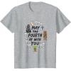 imageAmazon Essentials Boys May the Fourth Be With You Doodle Characters TShirt White SmallHeather Grey