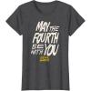 imageAmazon Essentials Mens May the Fourth Be With You HandDrawn Letters TShirt Black SmallDark Heather Grey