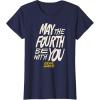 imageAmazon Essentials Mens May the Fourth Be With You HandDrawn Letters TShirt Black SmallNavy Blue