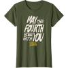 imageAmazon Essentials Mens May the Fourth Be With You HandDrawn Letters TShirt Black SmallOlive Green
