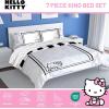 imageJay Franco Kids Comforter Set Includes Sheets and Pillow Covers  Soft and Cozy Bed Set for Stylish Room Decor Blue  Star Wars 02 7 Piece Full Size BeddingWhite  Hello Kitty