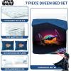 imageJay Franco Kids Comforter Set Includes Sheets and Pillow Covers  Soft and Cozy Bed Set for Stylish Room Decor Blue  Star Wars 02 7 Piece Full Size BeddingBlue  Star Wars 02