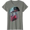 imageStar Wars The Mandalorian Helmet Scene Fill TShirtOlive Heather