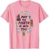 imageAmazon Essentials Boys May the Fourth Be With You Doodle Characters TShirt White SmallPink