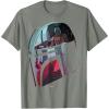 imageStar Wars The Mandalorian Helmet Scene Fill TShirtOlive Heather