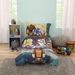 imageStar Wars Galaxy of Creatures Teal Brown and Orange 4 Piece Toddler Bed Set  Comforter Fitted Bottom Sheet Flat Top Sheet and Reversible Pillowcase
