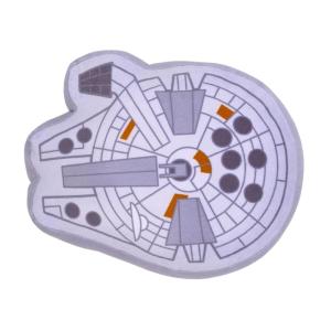 imageStar Wars Millennium Falcon Shaped Gray and White Plush Toddler Pillow