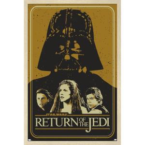 imageTrends International Star Wars Return of the Jedi  Gold Illustration Wall Poster 34L x 224W Premium Unframed VersionBlonde Framed Version