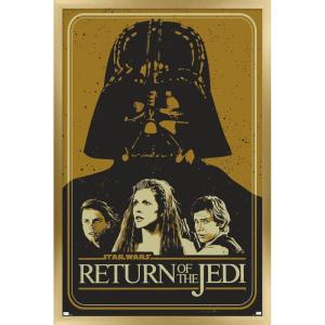 imageTrends International Star Wars Return of the Jedi  Gold Illustration Wall Poster 34L x 224W Premium Unframed VersionGold Framed Version