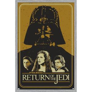 imageTrends International Star Wars Return of the Jedi  Gold Illustration Wall Poster 34L x 224W Premium Unframed VersionGray Framed Version