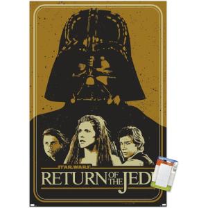 imageTrends International Star Wars Return of the Jedi  Gold Illustration Wall Poster 34L x 224W Premium Unframed VersionPremium Poster  Mount Bundle