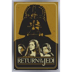 imageTrends International Star Wars Return of the Jedi  Gold Illustration Wall Poster 34L x 224W Premium Unframed VersionSilver Framed Version