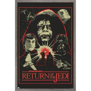 imageTrends International Star Wars Return of the Jedi  Red Outline Illustration Wall Poster 34L x 224W Premium Unframed VersionBarnwood Framed Version
