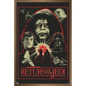 imageTrends International Star Wars Return of the Jedi  Red Outline Illustration Wall Poster 34L x 224W Premium Unframed VersionBronze Framed Version
