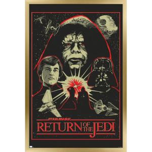 imageTrends International Star Wars Return of the Jedi  Red Outline Illustration Wall Poster 34L x 224W Premium Unframed VersionGold Framed Version