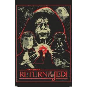 imageTrends International Star Wars Return of the Jedi  Red Outline Illustration Wall Poster 34L x 224W Premium Unframed VersionPremium Unframed Version