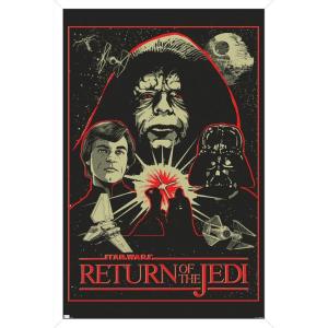 imageTrends International Star Wars Return of the Jedi  Red Outline Illustration Wall Poster 34L x 224W Premium Unframed VersionWhite Framed Version