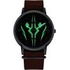 imageCitizen Mens EcoDrive Ahsoka Tano Star Wars Watch Stainless Steel Case DiamondShaped Markers Brown Leather Strap Model BJ650802W
