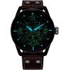 imageCitizen Mens EcoDrive XWing and Tie Fighter IonPlated Stainless Steel Case Brown Leather Strap Watch ModelAW173805W